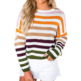 Fashion Striped Tendered Sweater Female Autumn 2025 Winter Student Blouse Burst Knitted Shirt