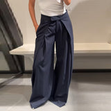 New Autumn 2025 New Fashion Temperament Loose Striped Broad Leg Suit Pants