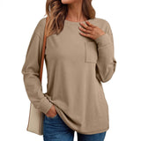 2025Temu Women's Long-Sleeved Top Loose Autumn Winter De Velvet Casual Collar Jersey