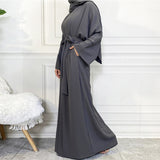 Tiktok Robe Skirt Coat Women's Explosive Middle East Turkey Solid Color Big-Size Cardigan 2 Sets