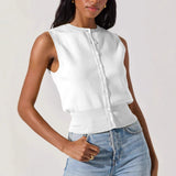 Women's Summer Ins Hanging Neck Hot Babes Knitted Blouse Outside Wearing Ladies Small Sling Vest