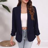 New Wish Spring And Autumn Fashion Splicing Collar Repair Cardigan Temperament Blazer