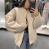 2025 Autumn And Winter New Women's Casual Multi-Color Loose Wool Jacket Dark Buckle Collar Jacket