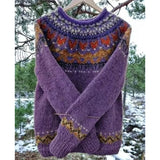 Wish Hot New Sweater Women's Round Collar Color Loose Fashion Knitted Shirt Long Sleeve