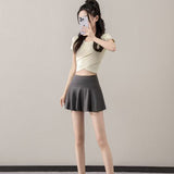 New Pocket Fake Two Yoga Pants Large-Size High-Rise Sunscreen Skirts Thin Sports Wear Outside The Bottom