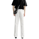 Superior Sensing White Jeans Men's And Women's Loose Straight Drags Broad Legged Couple Casual Cleanfit Pants