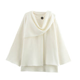 Ins New Women's Dress With Asymmetrical Scarf Short Knitted Coat