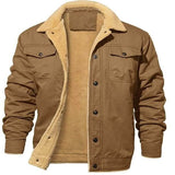 Autumn And Winter Men's Jacket With Velvet Cotton Work Clothes Casual Jacket Jacket