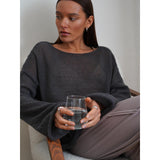 2025 Spring Summer Hollow Sweater Women In Wind Loose Knitted Long-Sleeved Cover Ice Cream Fashion