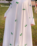 Middle Eastern Arab Women's 2025 New Dubai Abaya Loose Flare-Sleeve Bow Dress