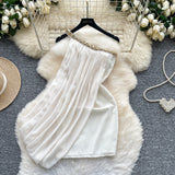 One-Word Shoulder Mesh Embroidery Perspective Shirt For Women's Summer Loose Bubble Sleeve Short Hoodie Long-Sleeved Lace Shirt