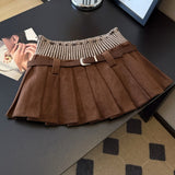 Half-Body Skirt Female 100-Folded Skirt 2025 New High-Rise Small Small Man A-Word Short Skirt College Style