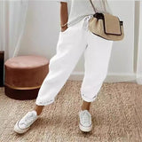 2025 Women Cotton Trousers Pocket Tight Slacks Women's Pants