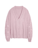 Mold Same Taylor Orange Cardigan Embroidered Stars Loose Languid Temperament Sweater