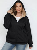 Large Size Women's Winter Explosion Warm Plush Hoodie Jacket