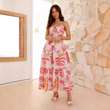 Women's Clothing 2025 New V-Neck Sleeveless Solid Color Splicing Large Swing Long Dress