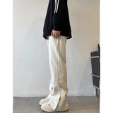 Small Trousers High Street Fashion Zip-Up Open-Pillary Micro-T-Swear Men's And Women Trend H-Hop Casual Pants
