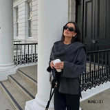 Ins New Women's Dress With Asymmetrical Scarf Short Knitted Coat