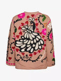 Women's Clothing 2025 New Pink Casual Wind Flowers Long-Sleeved Blouse Single-D Row V-Neck Jacket Woman