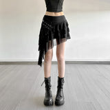 Fashion Trend 2025 Summer Women's New Solid Color Hottie High Waist Side Design Irregular Skirt