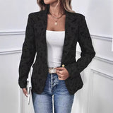 New Spring And Autumn Fashion Casual Splicing Collar Repair Cardigan Temperament Suit Jacket
