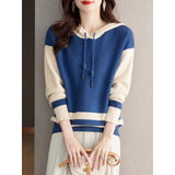 Sweater Women's Autumn/Winter 2025 New Ocean-Loose Casual Closed Knitted Small Long Sleeve T-Shirt