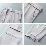 Long Trousers Men's Spring And Summer Nine-Point Trousers Men's Business Nine-Point Trousers Casual Is Decorating Straight Pants Men