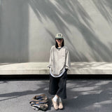 Vintage Heavy Striped Letter Embroidered Edstle Men And Women Loose Striped Round Collar Design Blouse