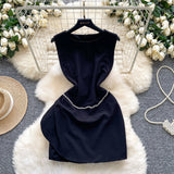 Fashion Suit Women's Korean Version Of Loose Knitted Hoodie Two Sets Of Leisure High-Rise Thin Straight Broad Leg Pants
