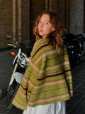 Spring 2025 Women's New Comfortable Striped Knitted Cardigan