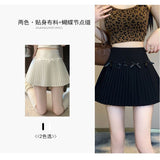 Zhang Yuanying's Same White Half-Dressed Woman's Summer New Hundred-Fold Skirt Sweet High-Waisted Thin A-Word Short Skirt