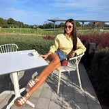 Temperament Women's Summer Cardigan Long-Sleeved Top SÀÁ Lazy Wind Casual Decoration Silt Shirt