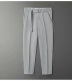 Long Trousers Men's Spring And Summer Nine-Point Trousers Men's Business Nine-Point Trousers Casual Is Decorating Straight Pants Men