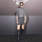 In The Autumn Of 2025, The New Women's Clothing Jennie Is The Same Casual Commuting Long-Sleeved Blouse High-Waisted Loose Shorts