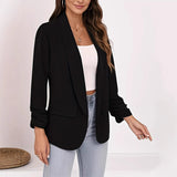 New Wish Spring And Autumn Fashion Splicing Collar Repair Cardigan Temperament Blazer