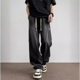 Fashion Niche Jeans Men 2025 New Spring And Autumn High Street Retro Old High Street Wide Legs Long Pants