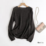 New Women's Fashion Soft Dress Round-Neck Long Sleeves Knitted Cardigan