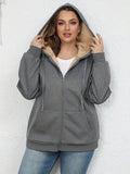 Large Size Women's Winter Explosion Warm Plush Hoodie Jacket