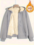 New Women's Winter Explosion Warm Plush Hoodie Jacket