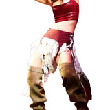 2025 Summer New Women's Hottie Fashion Jennie With High-Waisted Color Irregular Design Half-Dress Skirt