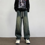 Fashion Niche Jeans Men 2025 New Spring And Autumn High Street Retro Old High Street Wide Legs Long Pants