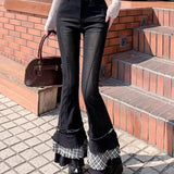 Wash Blue High-Waisted Broad-Legged Jeans Women Spring And Autumn New Loose Meat Masking Display Lean Vertical Tube Drag Long Pants