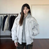 Deconstructing Curved Flying Cotton Jacket Boxy Loose Warm Cotton Coat Men And Women The Same Fried Street Clothes