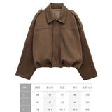 Coat Velvet Loose Spring Girl Casual Blouse Zipper Fashion Bomber Jacket 2025 Bat Sleeve Texture