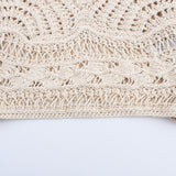 Z Wind Summer New 2025 Women's Clothing Hollow Knitted Neck Bare Back Leisure Vest Blouse 3991015