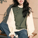 2025 Autumn And Winter Women's Fashion Small Fragrant Knitting Splicing Short Thicket Warm Leisure Temperament Cotton Jacket