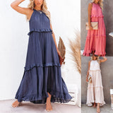 2025 Hot New Summer Women's New Temperament Long Drag Skirt Skirt Dress Dress