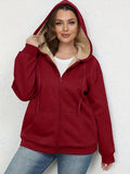 Large Size Women's Winter Explosion Warm Plush Hoodie Jacket