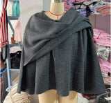 Ins New Women's Dress With Asymmetrical Scarf Short Knitted Coat