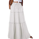 2025 Women's Summer New Wood Ear Layered Skirt High Waist Tight With Lotle Side Skirt